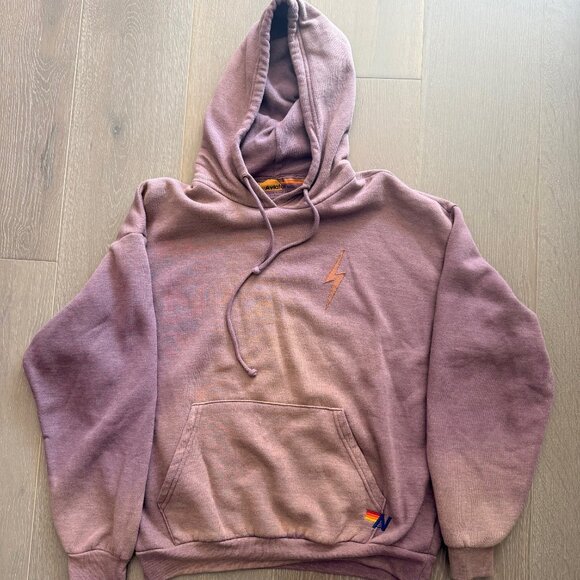 Aviator Nation Tops - Aviator Nation BOLT STITCH 2 RELAXED PULLOVER HOODIE - FADED MOCHA